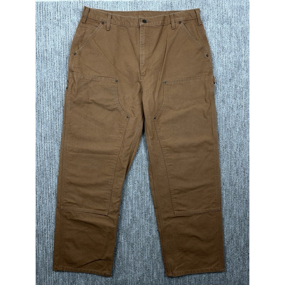 Carhartt Pants Mens 38x32 Brown B136 BRN Loose Duck Double Knee Carpenter Work